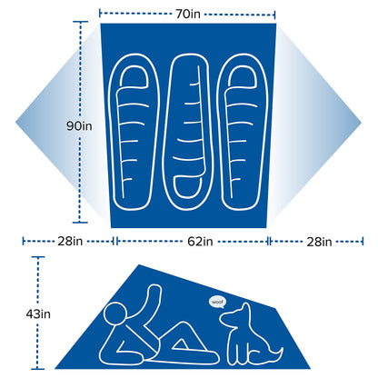 BIG AGNES Kupfersporn Zelt – 3 Personen, Silbergrau