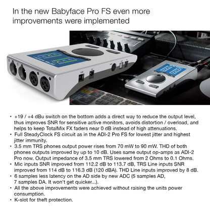 RME Babyface Pro FS USB Audio Interface – 12 In / 12 Out