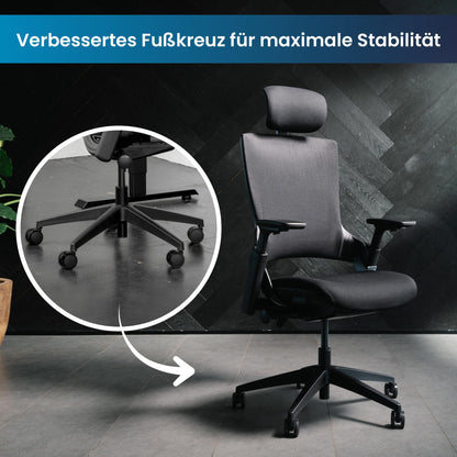Ergotopia NextBack Ergonomischer Bürostuhl - mit Kopfstütze