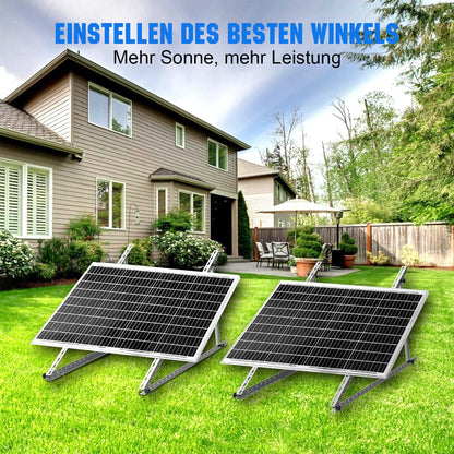 Rhein Beleuchtung Solarpanel-Halterung, Aluminium, 118 cm, 2er-Set