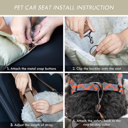 ClevaHome Hundeautositz 3-in-1 – Tragetasche & Hundebett bis 4,5 kg