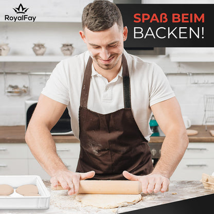 RoyalFay Pizzaballenbox 2er Set Gärbox 30x40x8 cm mit Deckel weiss