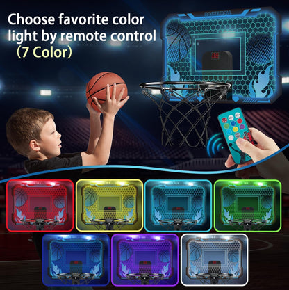 VROGTIK Indoor Basketballkorb für Kinder mit LED und Anzeigetafel