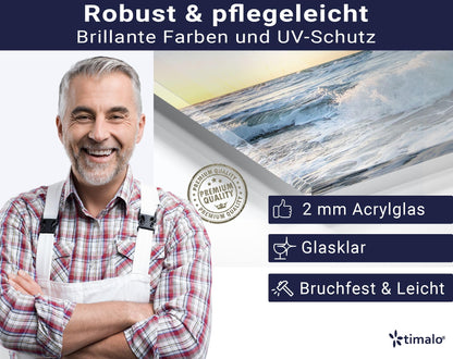 timalo Küchenrückwand Glasoptik Spritzschutz Acryl – Meer 120x60cm