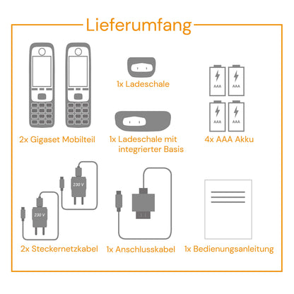 Gigaset Family Schnurloses Telefon Set mit AB - anthrazit-grau