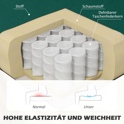 HOMCOM 2-Sitzer Stoffsofa Polstersofa – Dunkelgrün