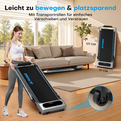 FOUSAE 5 in 1 Walking Pad Klapp-Laufband – 12km/h, 9% Steigung