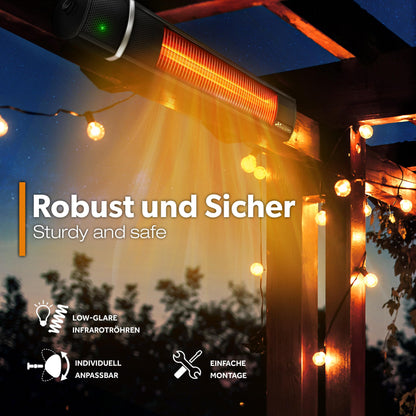 TRESKO Infrarot Terrassenstrahler 2000W - Fernbedienung