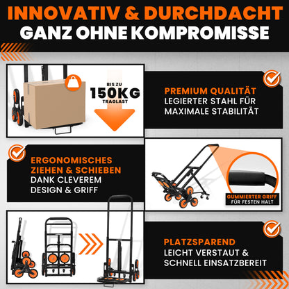 LASTHELD 2-in-1 Sackkarre Transportwagen Treppensteiger 150 kg