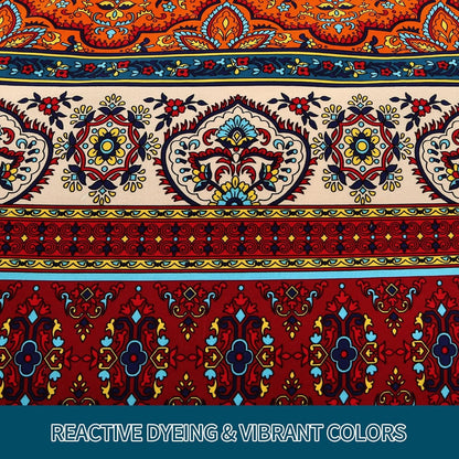 Qucover Bettwäsche Set 155x220 cm Baumwolle Bunt mit Kissenbezug 80x80