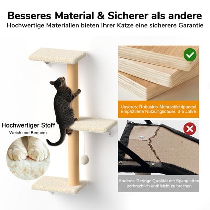 FUKUMARU Katzen Kletterwand Set Multiplex 10-teilig - Beige