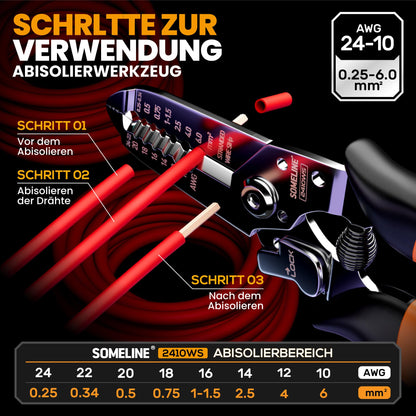 SOMELINE Crimpzange Set mit 45 Kabelschuh-Typen, 0,34–6 mm²