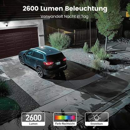 aosu 3K WLAN Überwachungskamera Aussen – 2600 Lumen Flutlicht