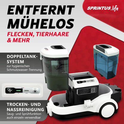 SPRiNTUS SPOTTY Nasssauger Polster- & Teppichreiniger – 170mbar