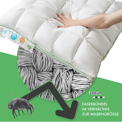 Welldora Premium Kopfkissen – 80x80 cm, Daunen & Federn mittelfest