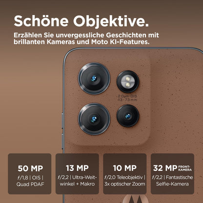 Motorola edge50 neo Smartphone 8/256 GB Mocha Mousse mit Schutzcover