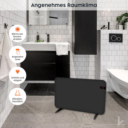 Könighaus 450W Smart Dual-Infrarotheizung V2 – Schwarz