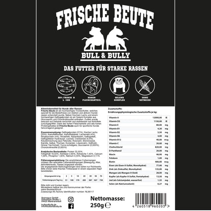 BULL & BULLY Frische Beute Trockenfutter - 10kg Lachs Rind Geflügel
