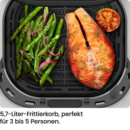 Chefman Heissluftfritteuse 5.7L Hi-Fry mit Sichtfenster – Schwarz