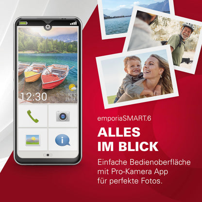 emporia SMART.6 Senioren Smartphone mit Notruftaste - Schwarz
