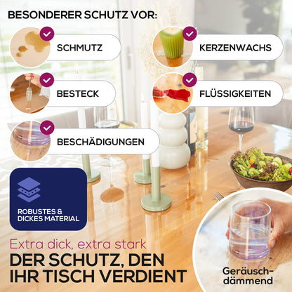 Glasklar Folie Tischschutz – 2 mm abgeschrägte Kante transparent