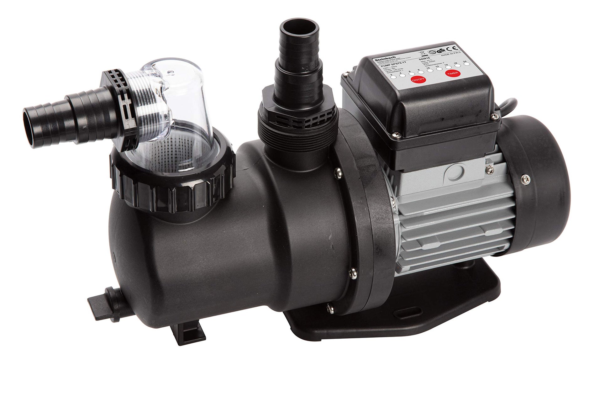 Steinbach Filterpumpe SPS 75-1T, selbstsaugend, mit Zeitschaltuhr – Poolpumpe mit Vorfilter