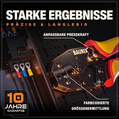 BAURIX HEKTOR & AKURA Crimpzange Set – Kabelschuhe Abisolierzange