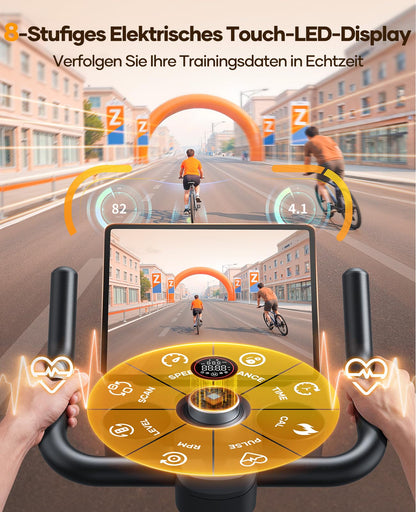 Toputure Heimtrainer Fahrrad TEB5 mit LED-Touchscreen und App
