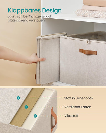 SONGMICS Schuhorganizer für 16 Paar Schuhe, cappuccinobeige