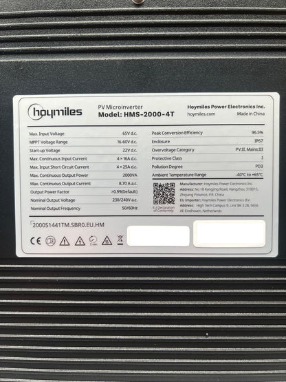 Hoymiles HMS-2000-4T Mikrowechselrichter - 2000W 4 Module