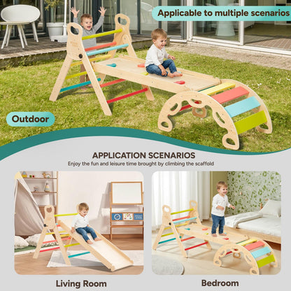 Giant bean Kletterdreieck Indoor 5-in-1 Montessori – Regenbogen S