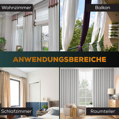 MEISENBERG Teleskopstange ohne Bohren, 270–320 cm, Grau, Ø 32 mm