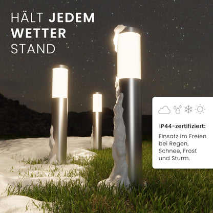 MATO Wegeleuchten Edelstahl 50cm E27 4er Set mit Erdspiess