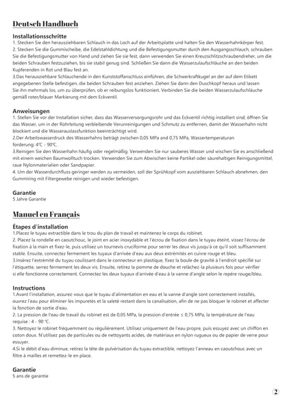 Decaura Waschtischarmatur Bad Einhebelmischer – ausziehbare Brause