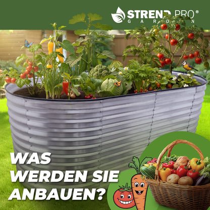 STREND PRO Hochbeet Metall 200x100x80 cm aus verzinktem Stahl