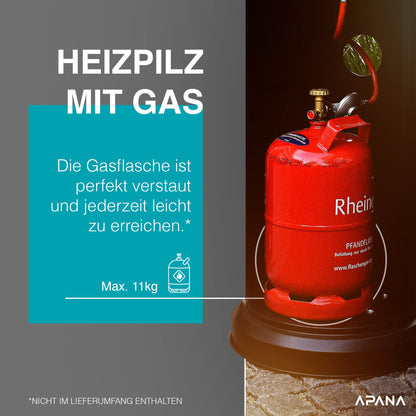 APANA Bellamente ONE 14kW Outdoor Gas-Heizpilz – Schwarz