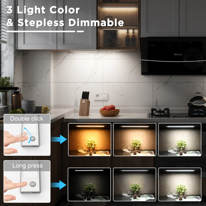 SOAIY LED Unterbauleuchte 60 cm dimmbar mit Akku und Bewegungsmelder