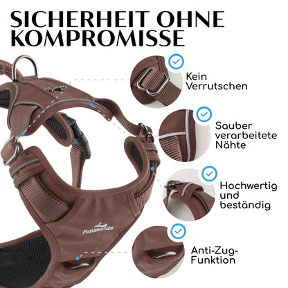 FREUDENTIER Hundegeschirr Clyde Chocolate Edition mit Griff, Braun, M