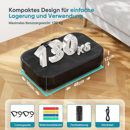 THERUN Vibrationsplatte Rüttelplatte Heimtrainer - Black