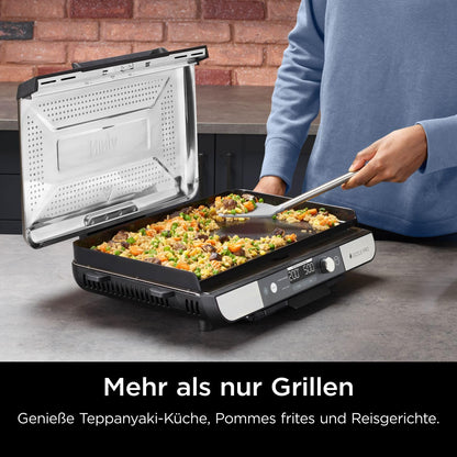 Ninja Sizzle Pro XL Indoor-Grill & Plancha GX101EU, Silber/Schwarz