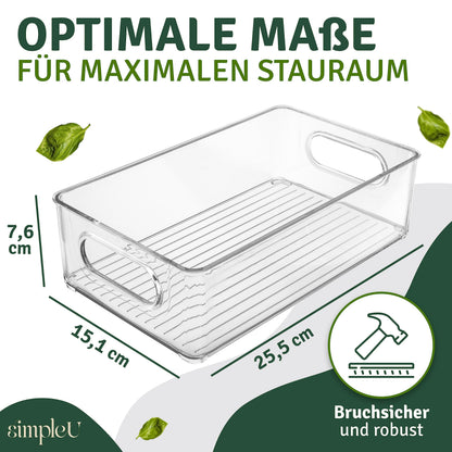 SimpleU Kühlschrank Organizer 6er Set mit 16 Aufklebern, BPA-frei