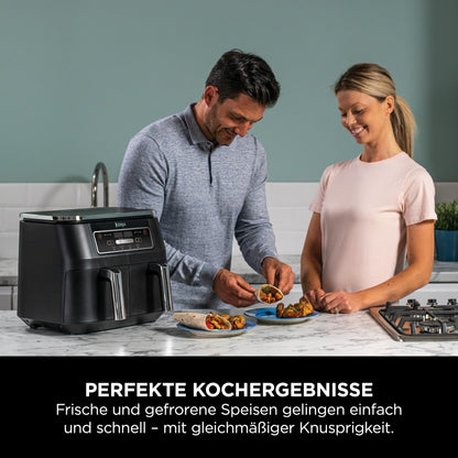 Ninja Foodi Dual Zone Airfryer AF200EU Heissluftfritteuse 7.6L Schwarz