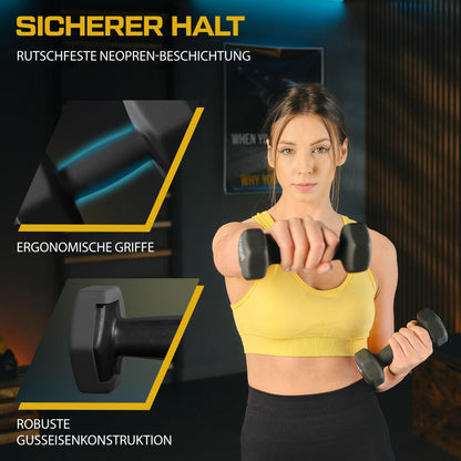 TREX SPORT Neopren Kurzhanteln Set 2 x 7 kg für Damen und Herren