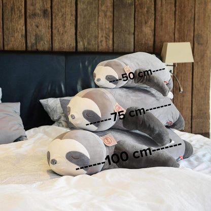 UNUS Faultier Kuscheltier Seitenschläferkissen - Grau, 100 cm