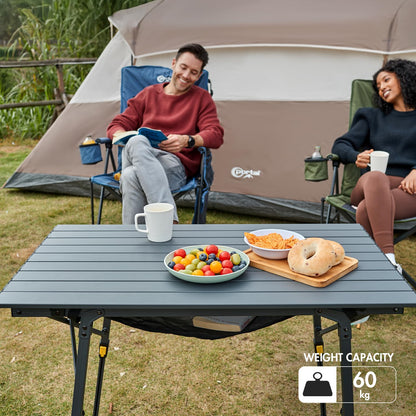 Portal Campingtisch faltbar Höhenverstellbar - 90x53cm Grau