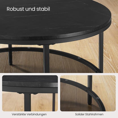 VASAGLE Couchtisch LCT071B58, Wohnzimmertisch mit Glasplatte