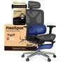 FLEXISPOT ErgoX Ergonomischer Bürostuhl mit Fussstütze, Dunkelgrau, 3D-Kopfstütze und 3D-Armlehnen