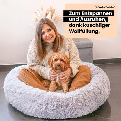 Wahre Tierliebe Hundebett Donut XL 120cm - Dunkelgrau