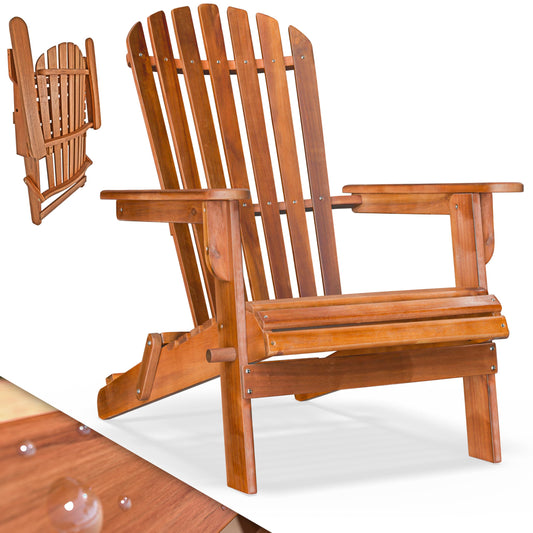 Casaria Sonnenliege Adirondack Holz Klappbar Wetterfest. Holzliege, dunkelbraun, klappbar. Zum Entspannen im Freien geeignet.