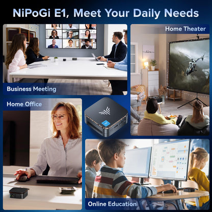 NiPoGi Essenx E1 Mini PC - Intel N97, 16GB, 1TB SSD, Win 11 Pro